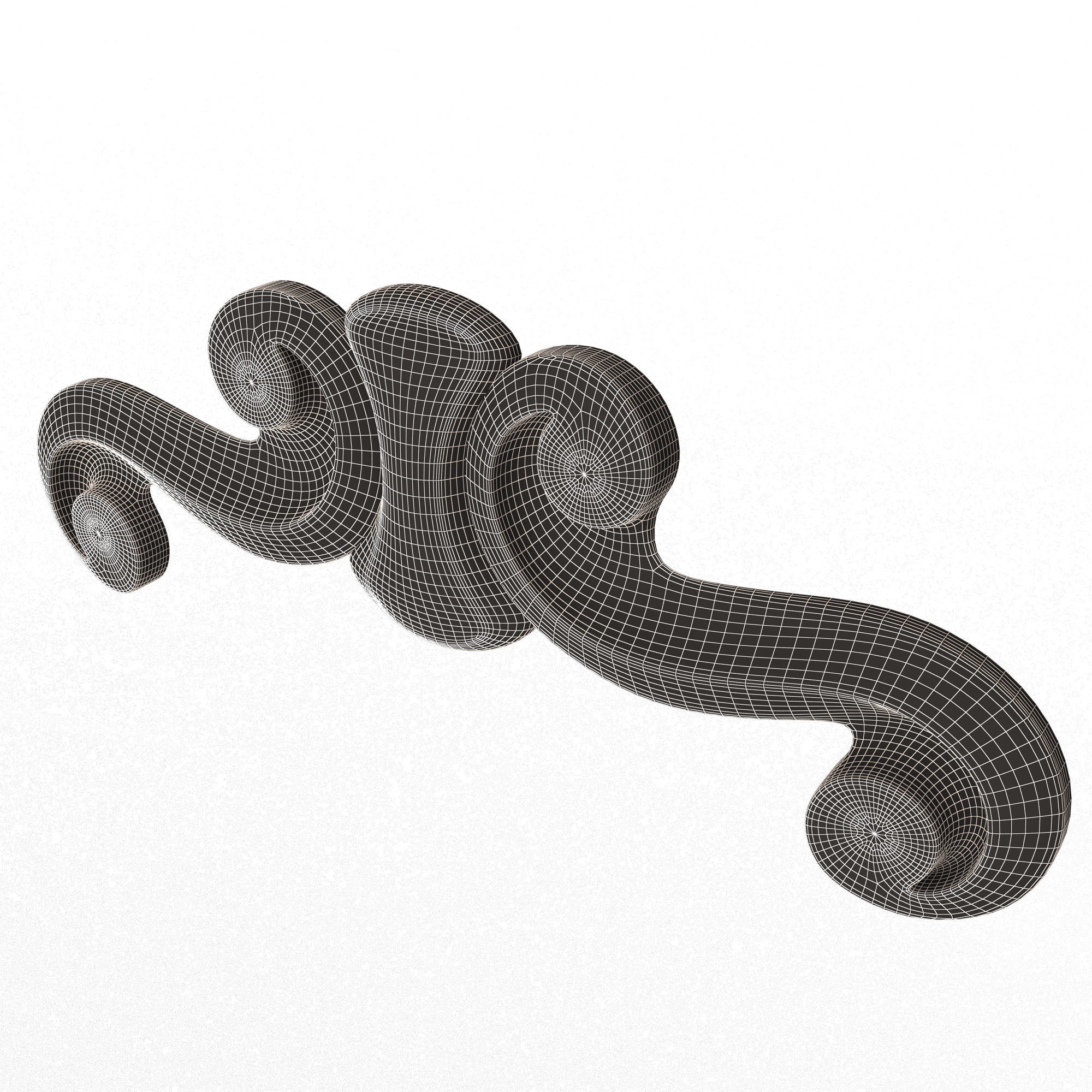 Carved Plaster Molding Decoration 028 Low-poly 3D model_8