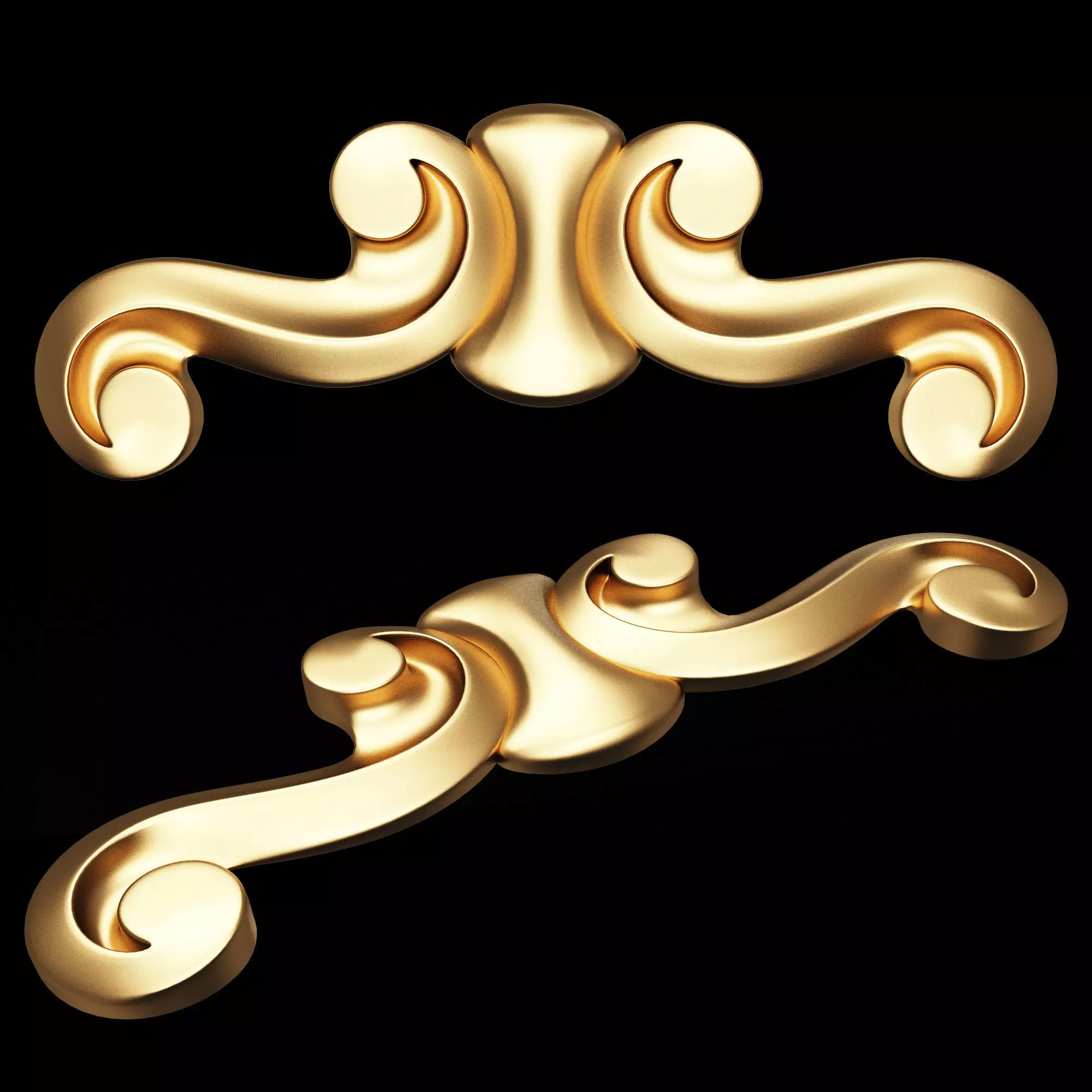 Carved Plaster Molding Decoration 028 Low-poly 3D model_0