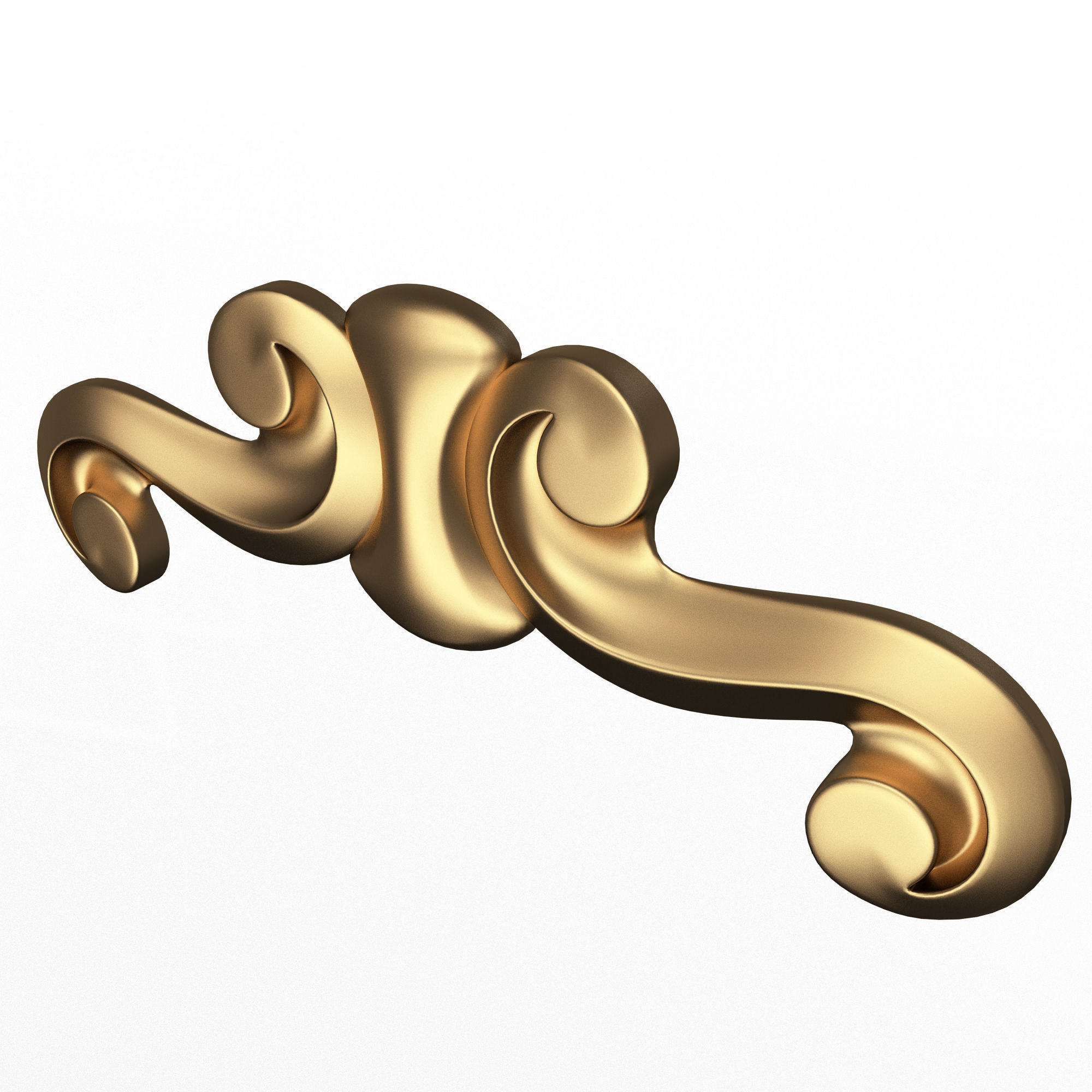 Carved Plaster Molding Decoration 028 Low-poly 3D model_2