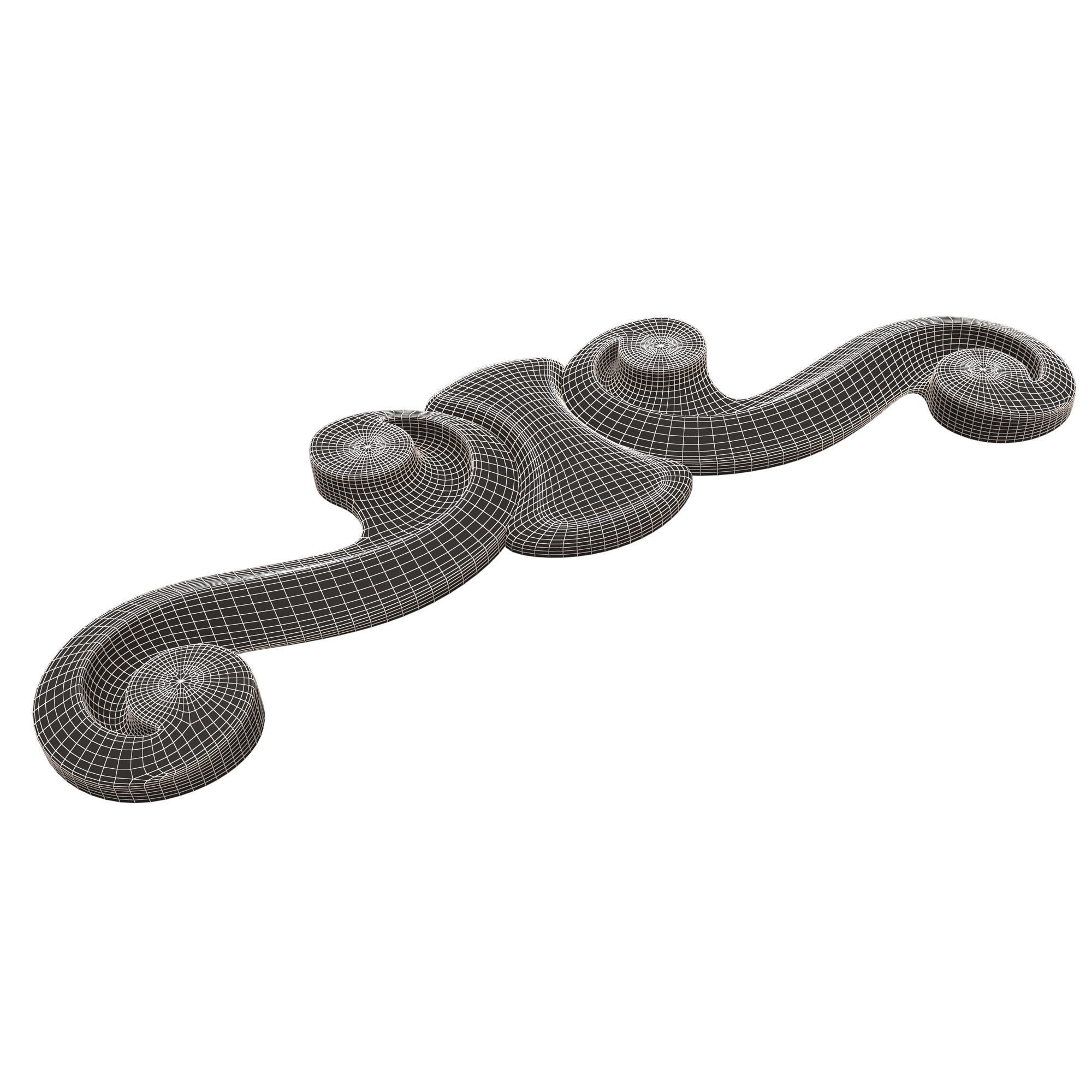 Carved Plaster Molding Decoration 028 Low-poly 3D model_11