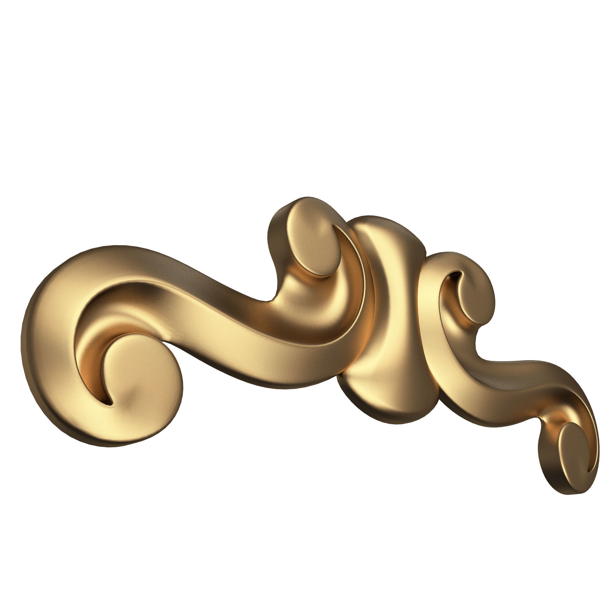 Carved Plaster Molding Decoration 028 Low-poly 3D model_3