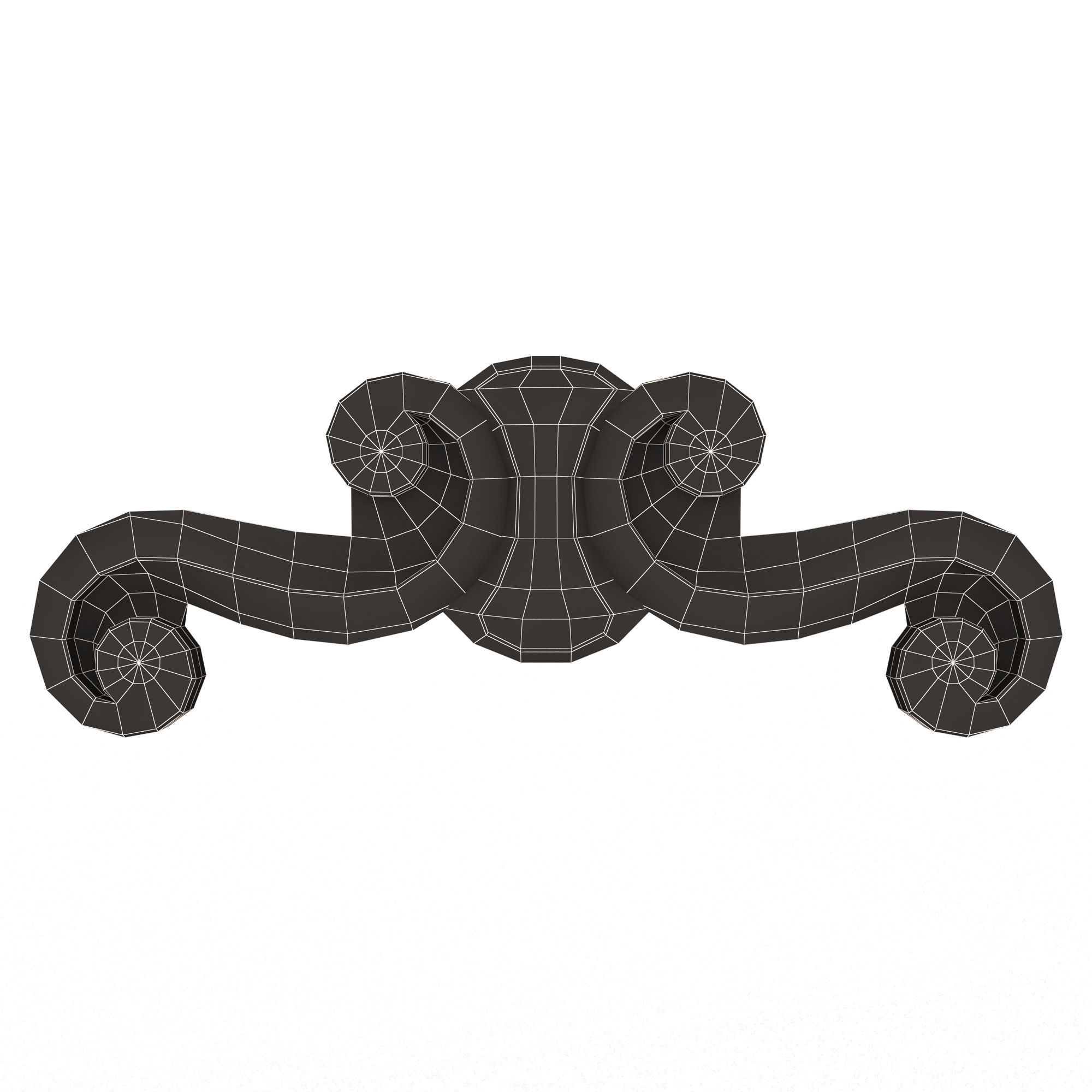Carved Plaster Molding Decoration 028 Low-poly 3D model_12