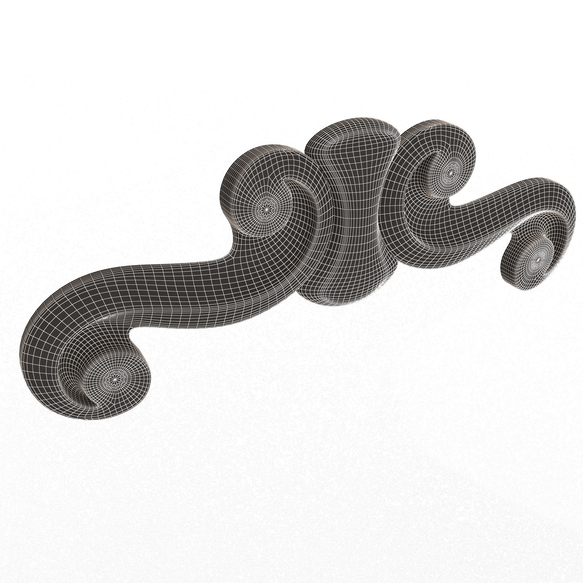 Carved Plaster Molding Decoration 028 Low-poly 3D model_7