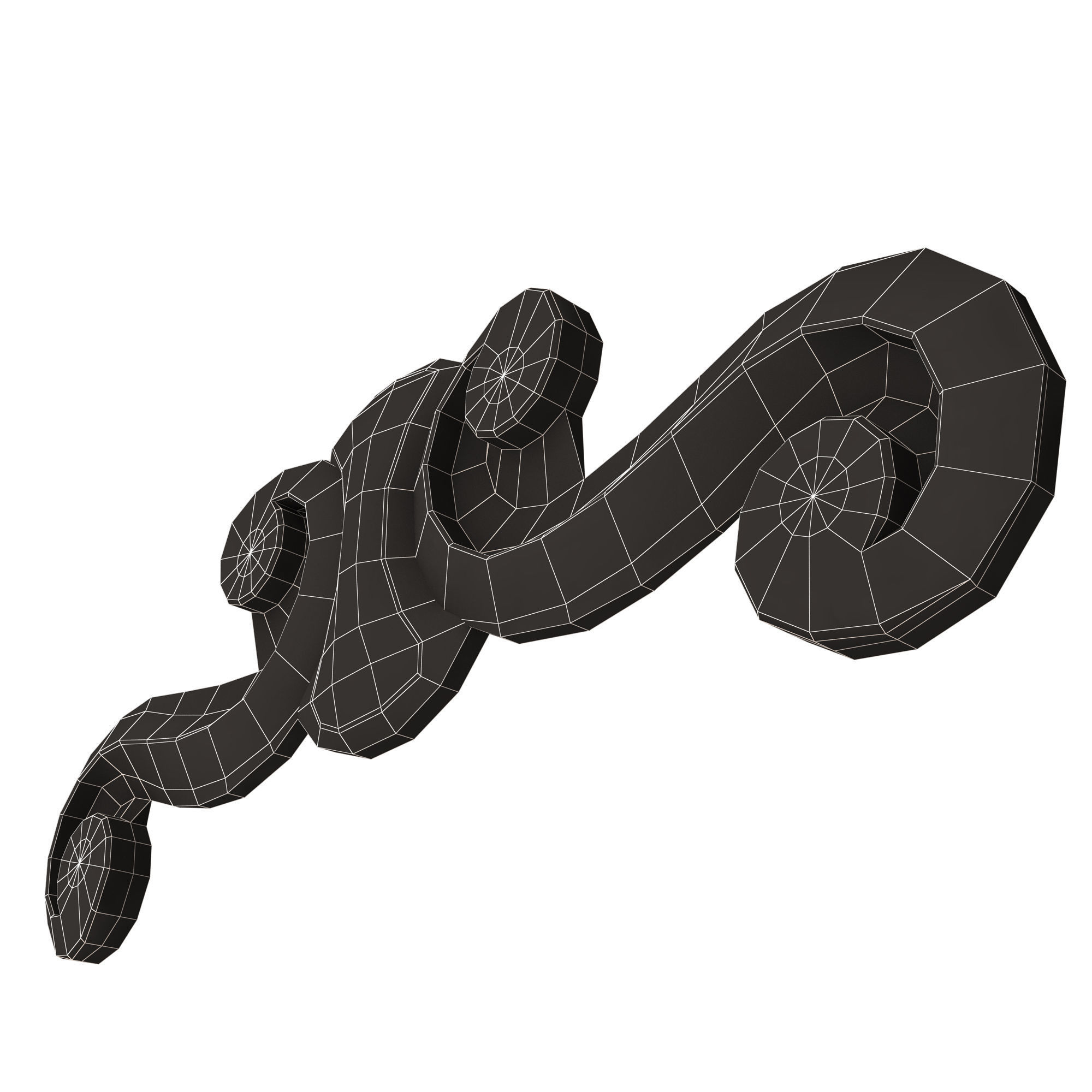Carved Plaster Molding Decoration 028 Low-poly 3D model_16