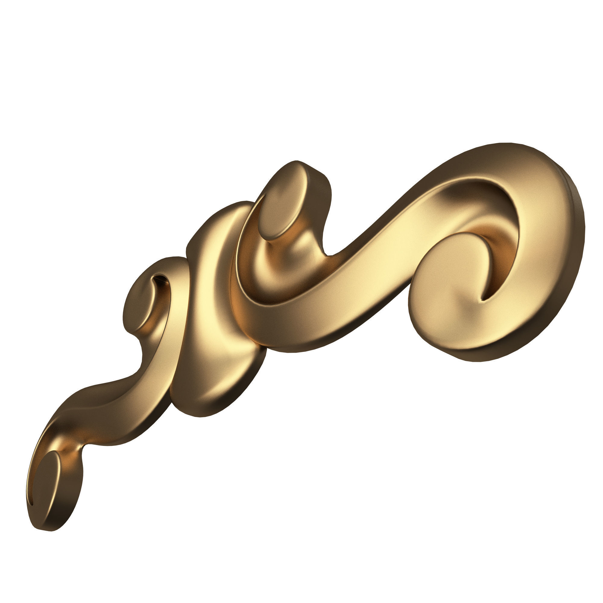 Carved Plaster Molding Decoration 028 Low-poly 3D model_4