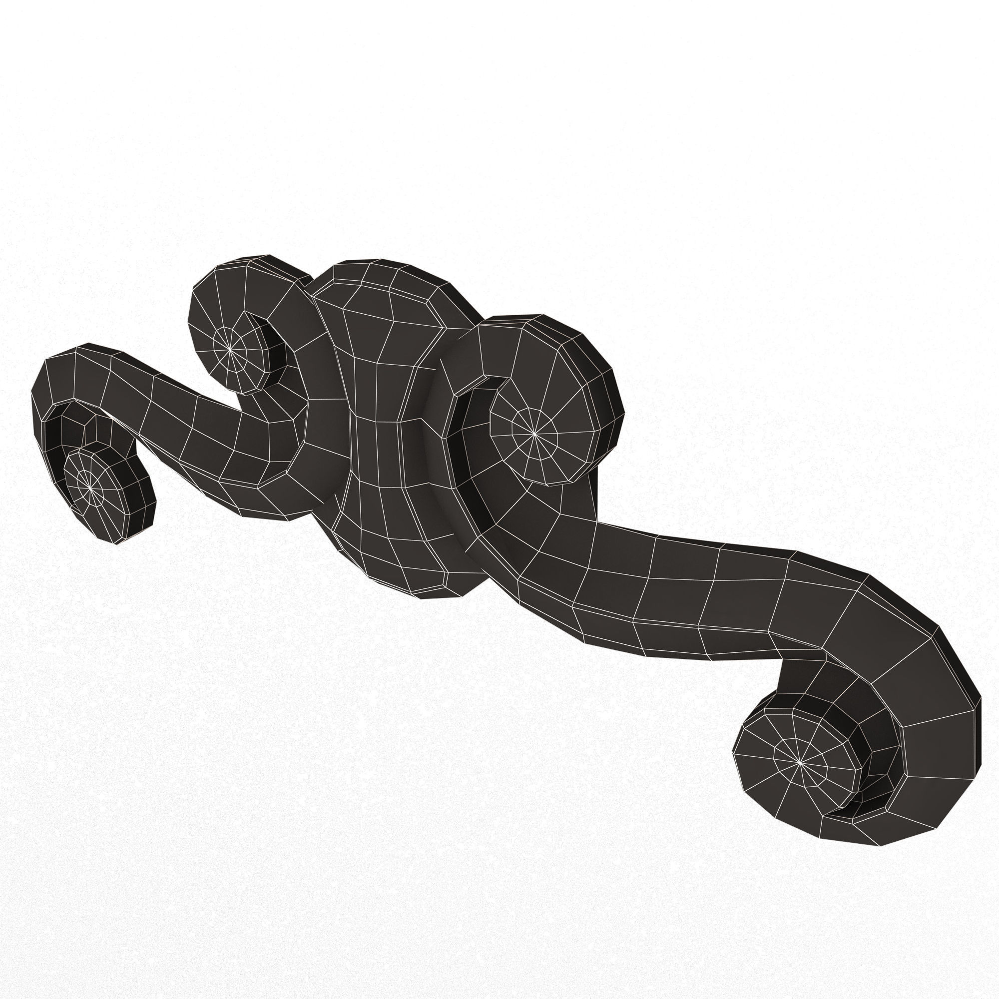 Carved Plaster Molding Decoration 028 Low-poly 3D model_14