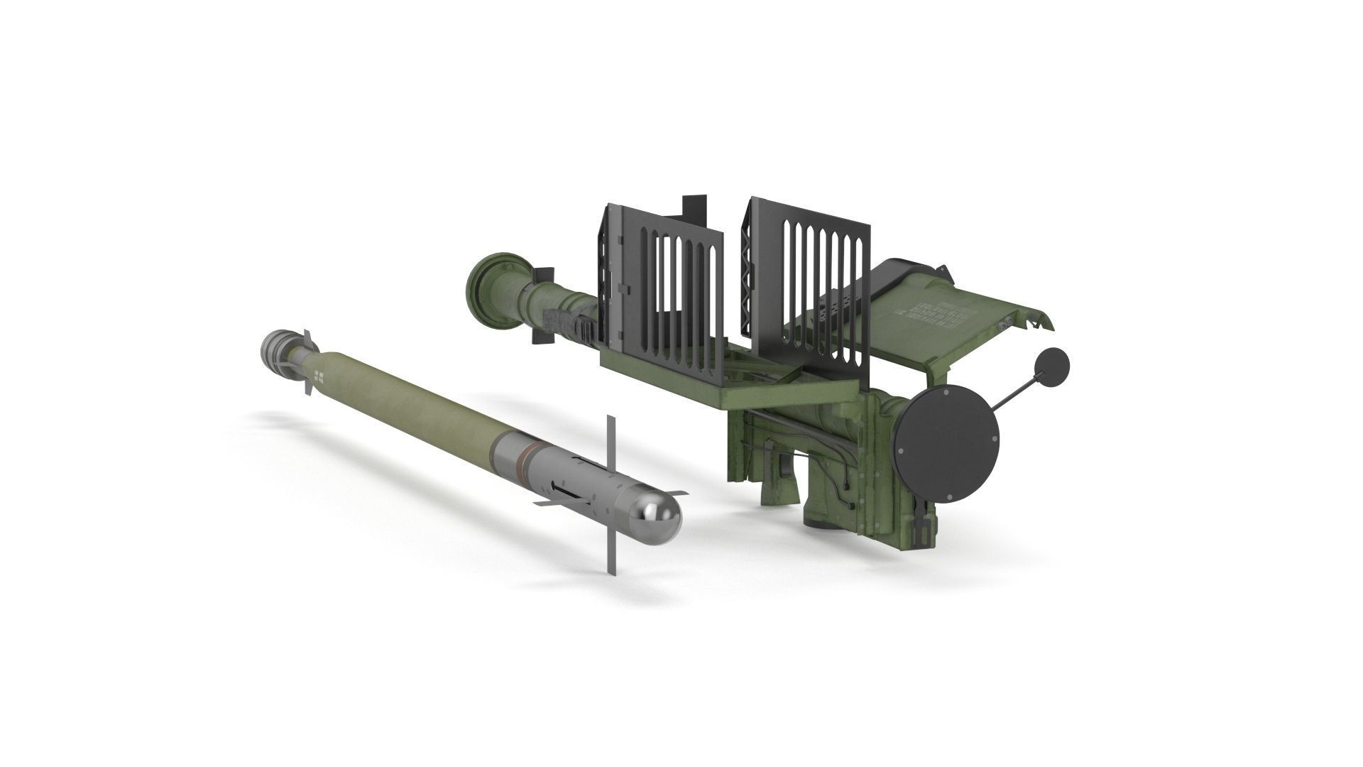 FIM 92 Stinger Missile with Launcher 3D model_32
