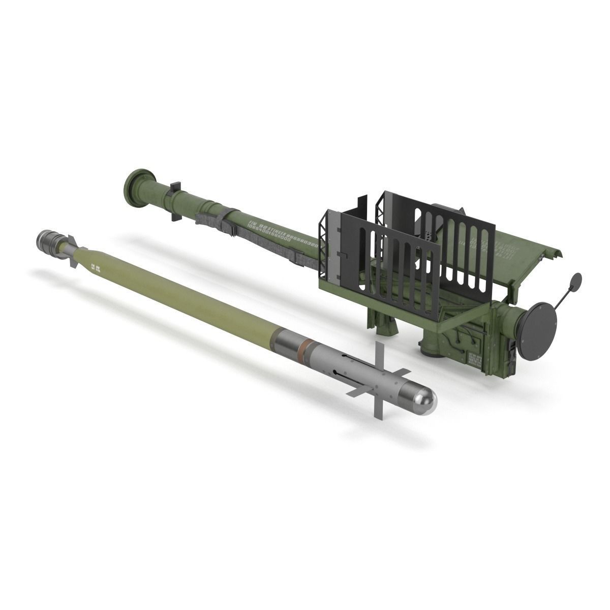 FIM 92 Stinger Missile with Launcher 3D model_36