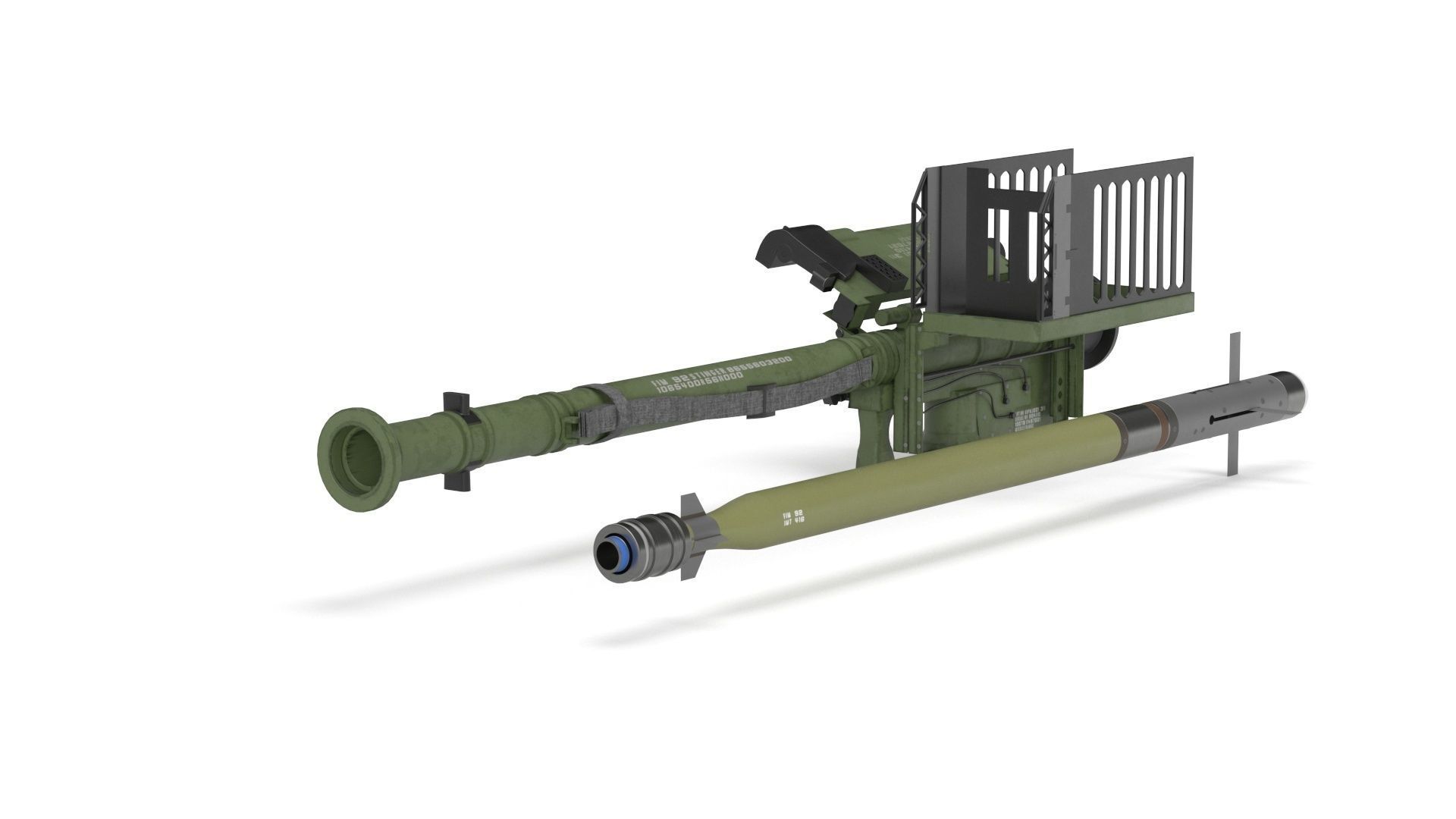 FIM 92 Stinger Missile with Launcher 3D model_23