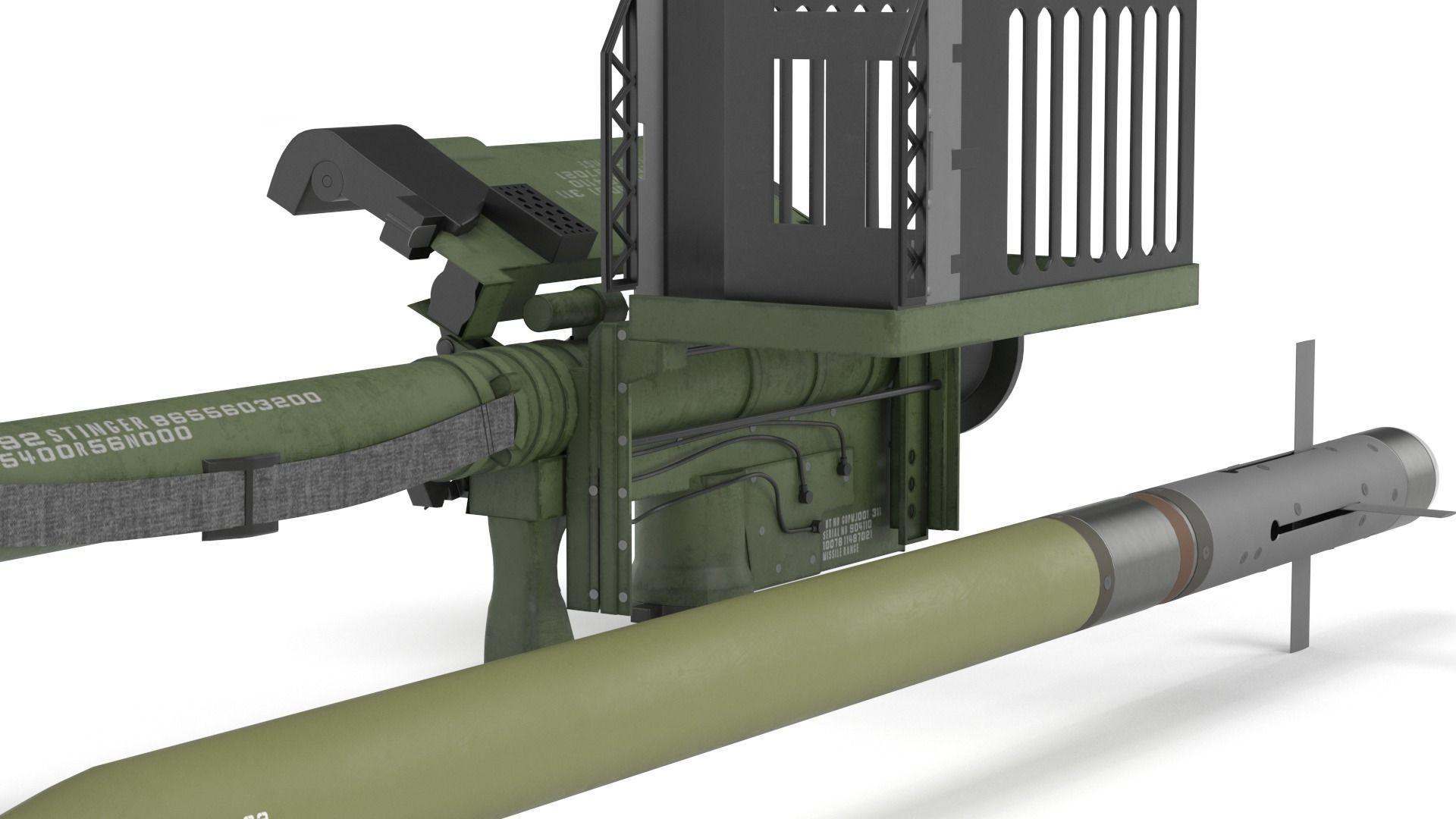 FIM 92 Stinger Missile with Launcher 3D model_2
