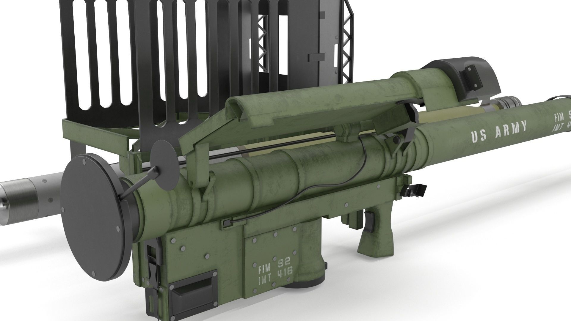 FIM 92 Stinger Missile with Launcher 3D model_10