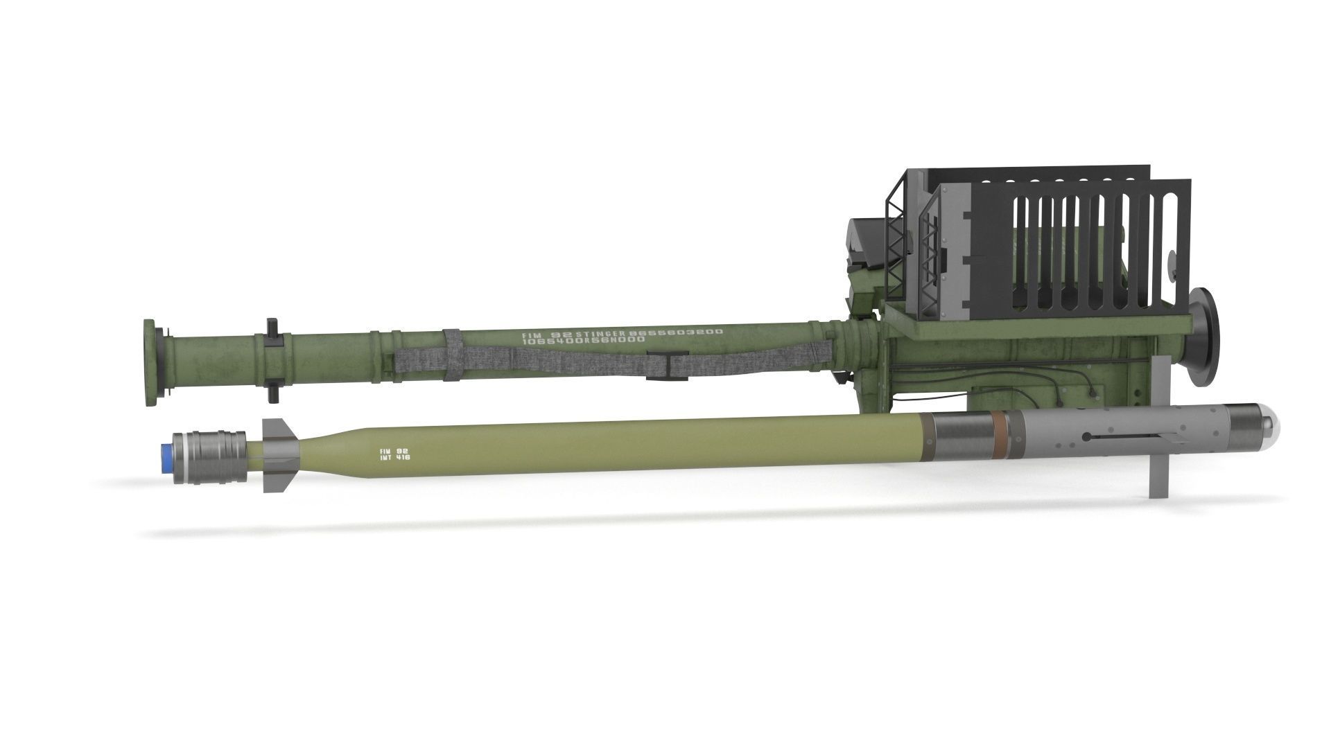 FIM 92 Stinger Missile with Launcher 3D model_21