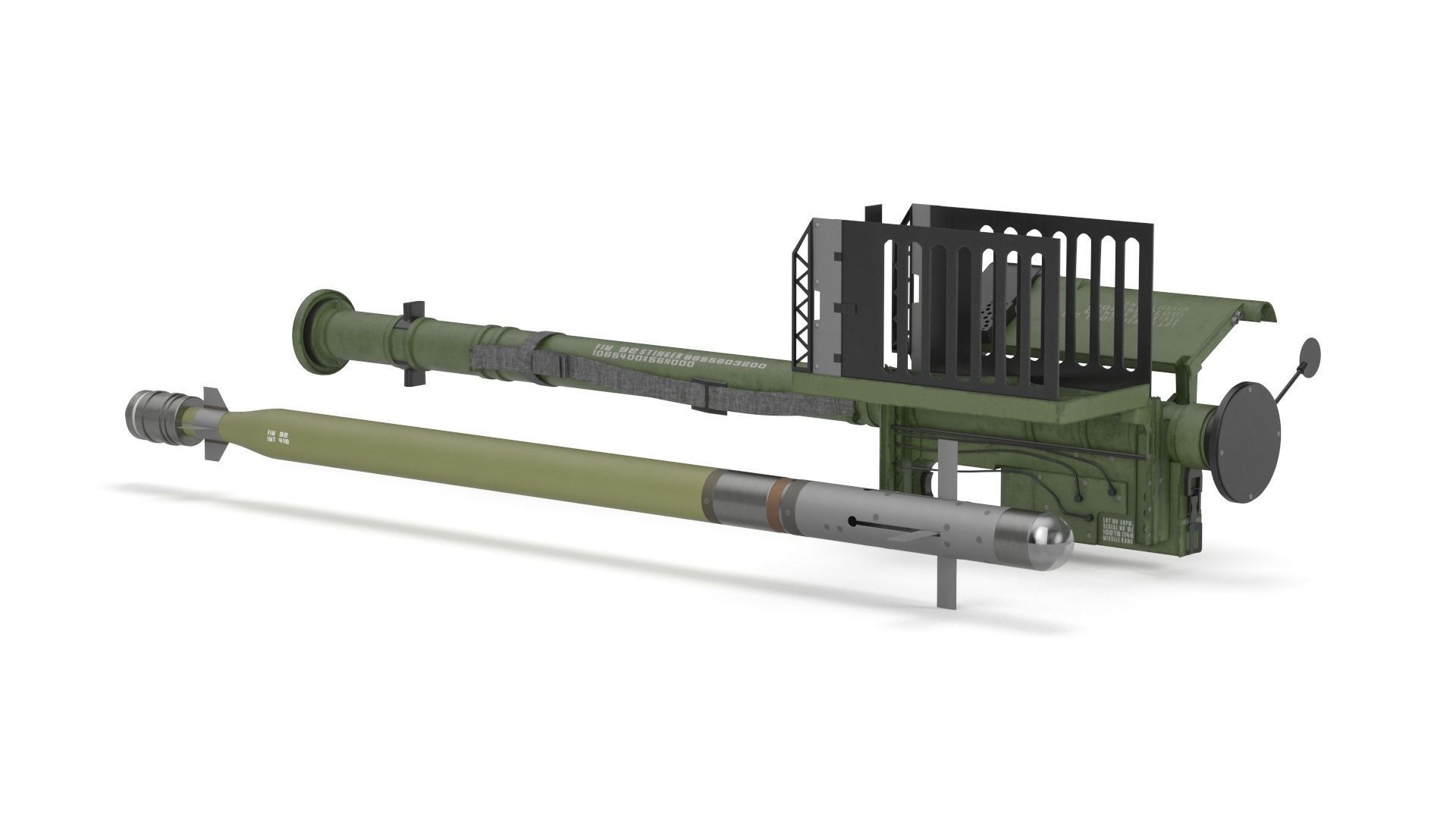 FIM 92 Stinger Missile with Launcher 3D model_35