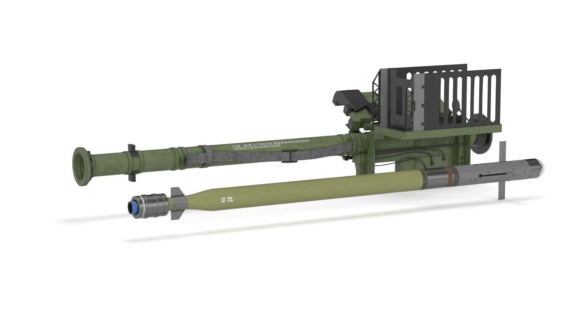 FIM 92 Stinger Missile with Launcher 3D model_22