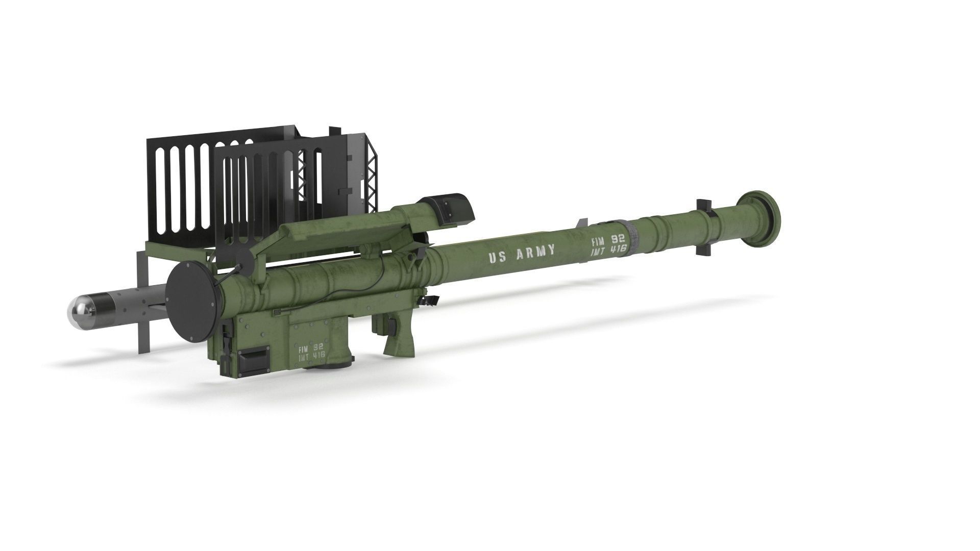 FIM 92 Stinger Missile with Launcher 3D model_29
