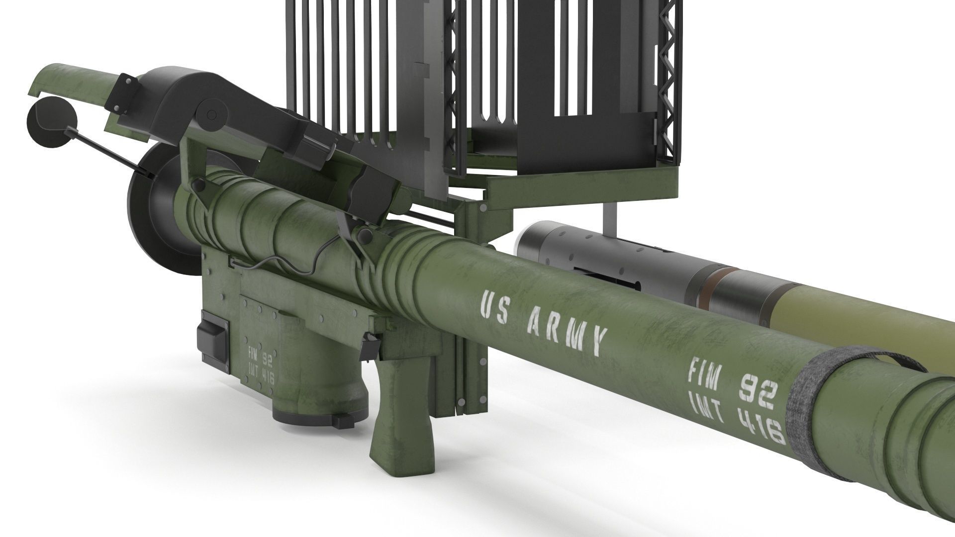 FIM 92 Stinger Missile with Launcher 3D model_16
