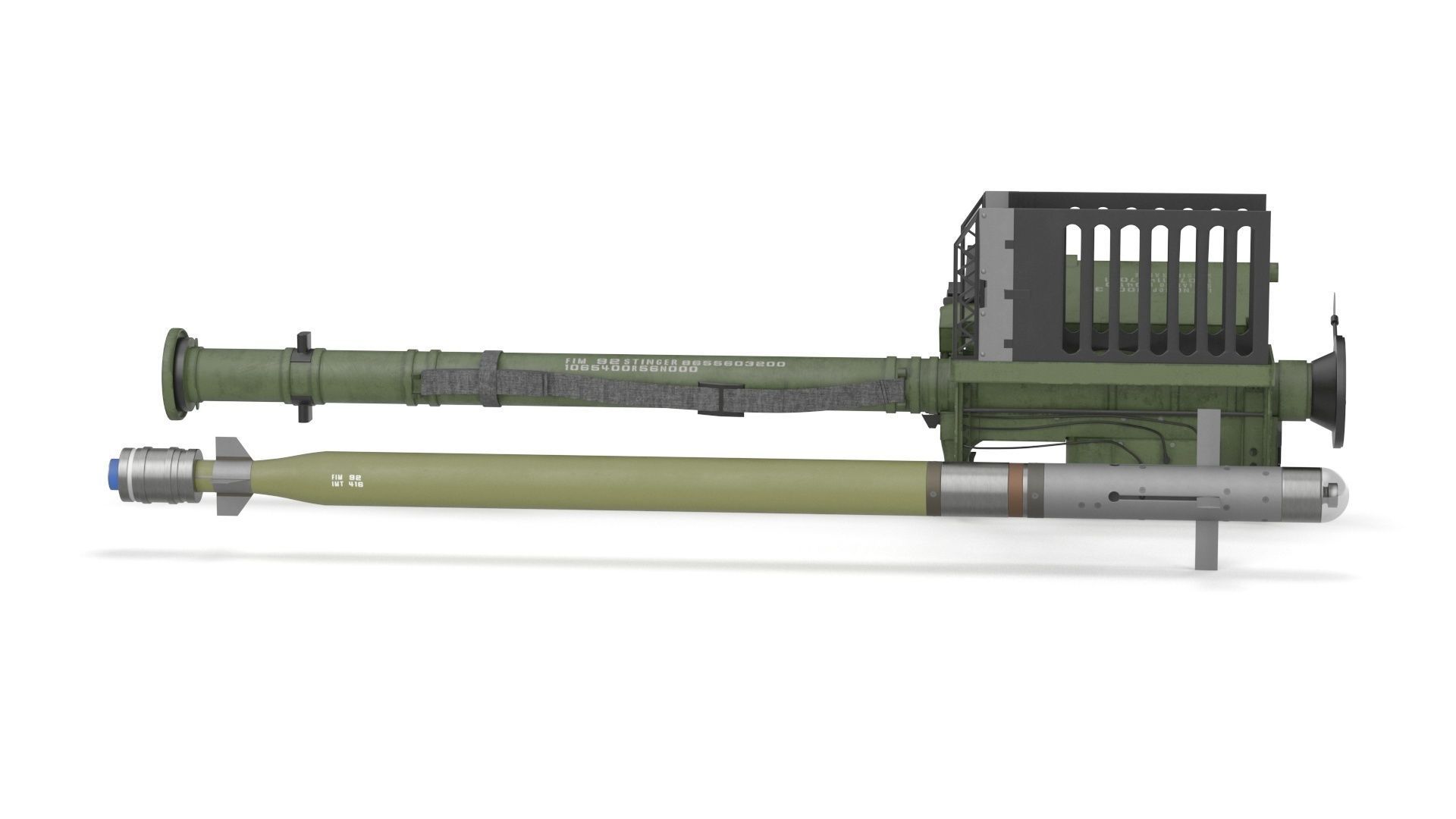 FIM 92 Stinger Missile with Launcher 3D model_20