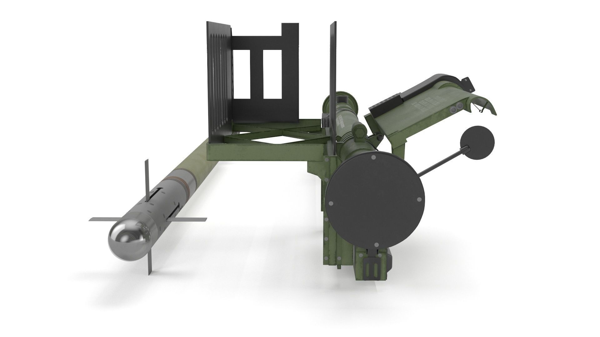 FIM 92 Stinger Missile with Launcher 3D model_11