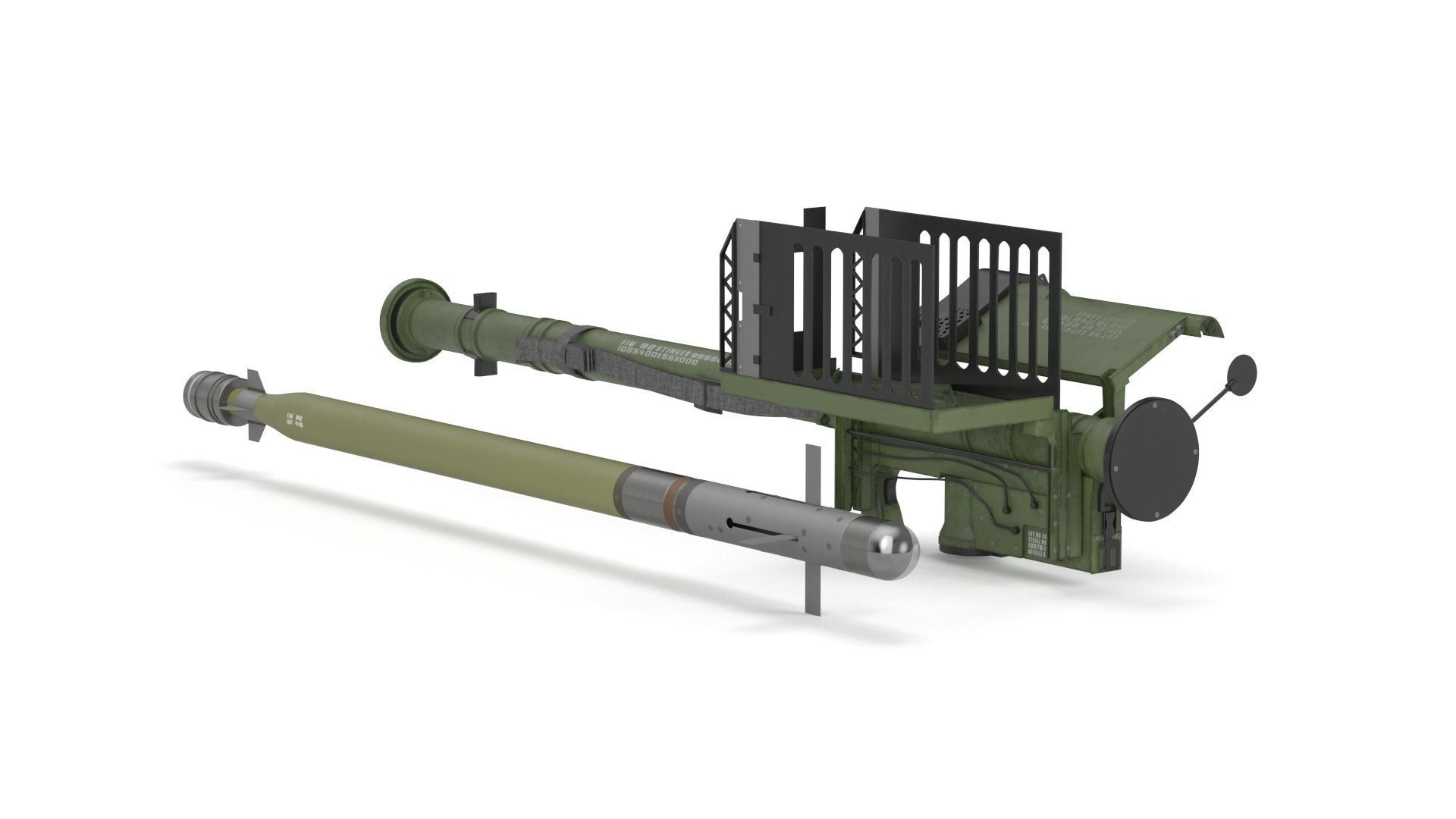 FIM 92 Stinger Missile with Launcher 3D model_33