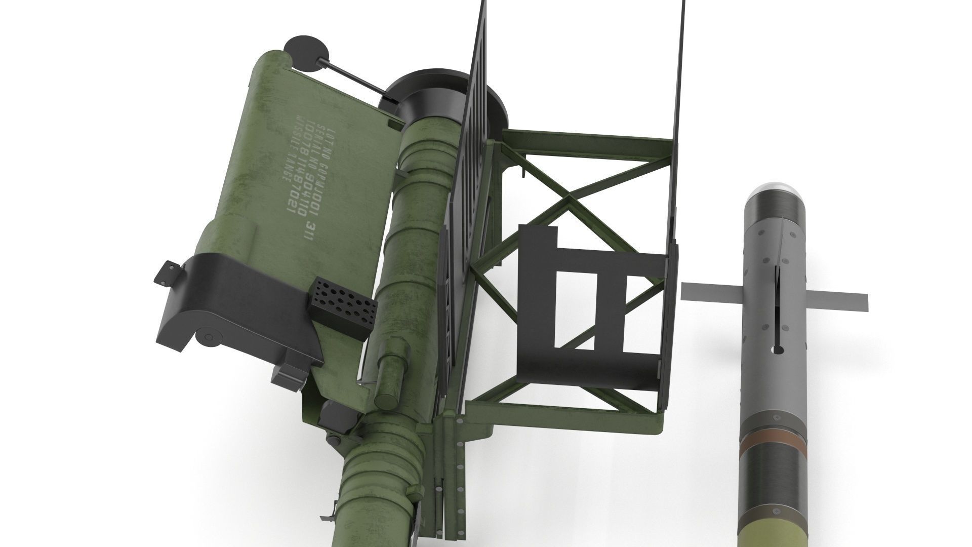 FIM 92 Stinger Missile with Launcher 3D model_17