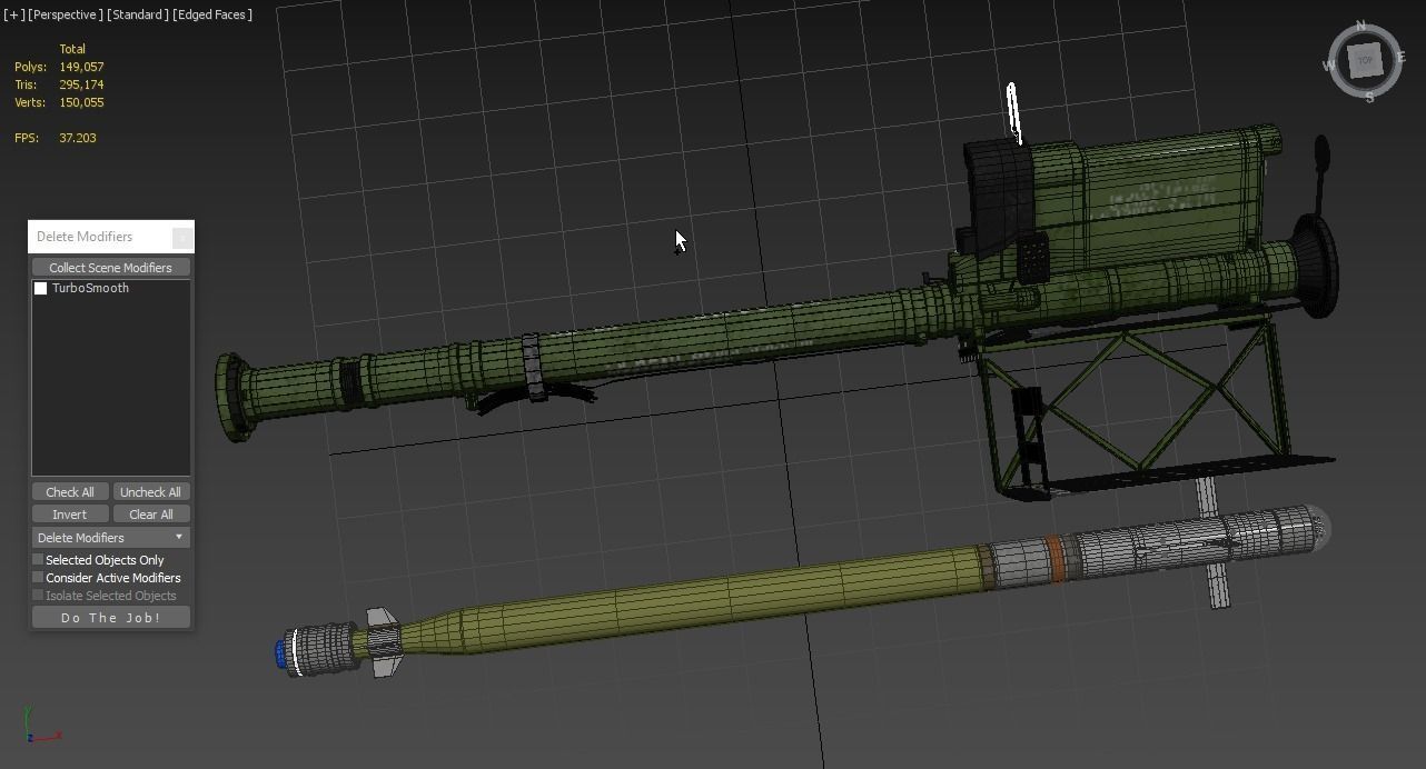 FIM 92 Stinger Missile with Launcher 3D model_8