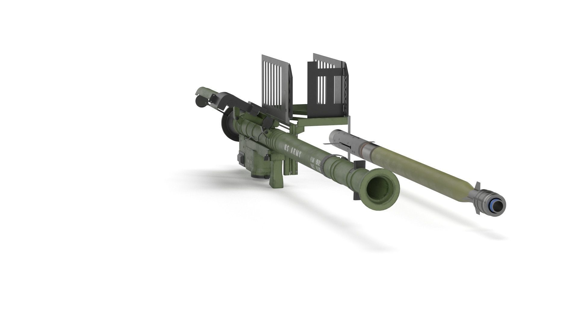 FIM 92 Stinger Missile with Launcher 3D model_25