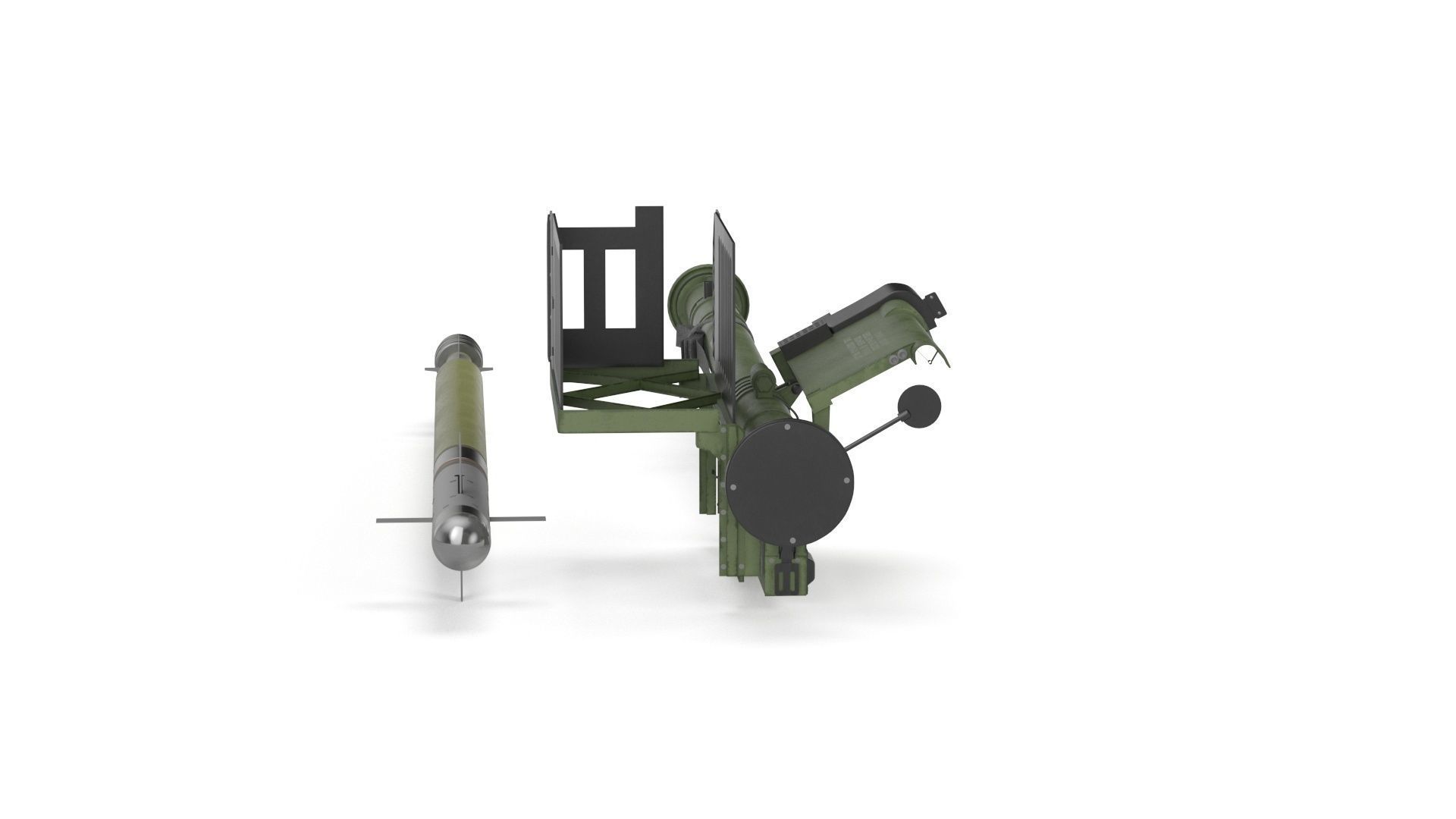 FIM 92 Stinger Missile with Launcher 3D model_31