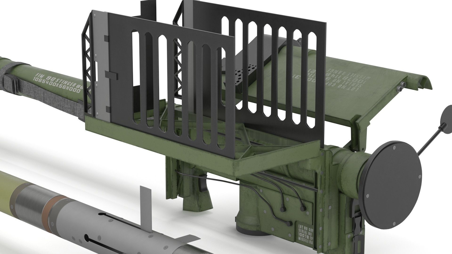 FIM 92 Stinger Missile with Launcher 3D model_1