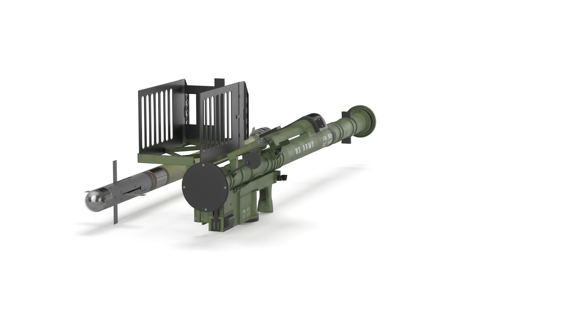 FIM 92 Stinger Missile with Launcher 3D model_30