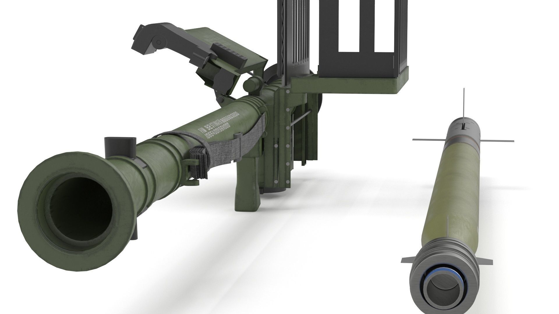 FIM 92 Stinger Missile with Launcher 3D model_15