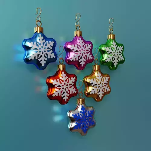 Set of colorful Christmas toys 2 3D model