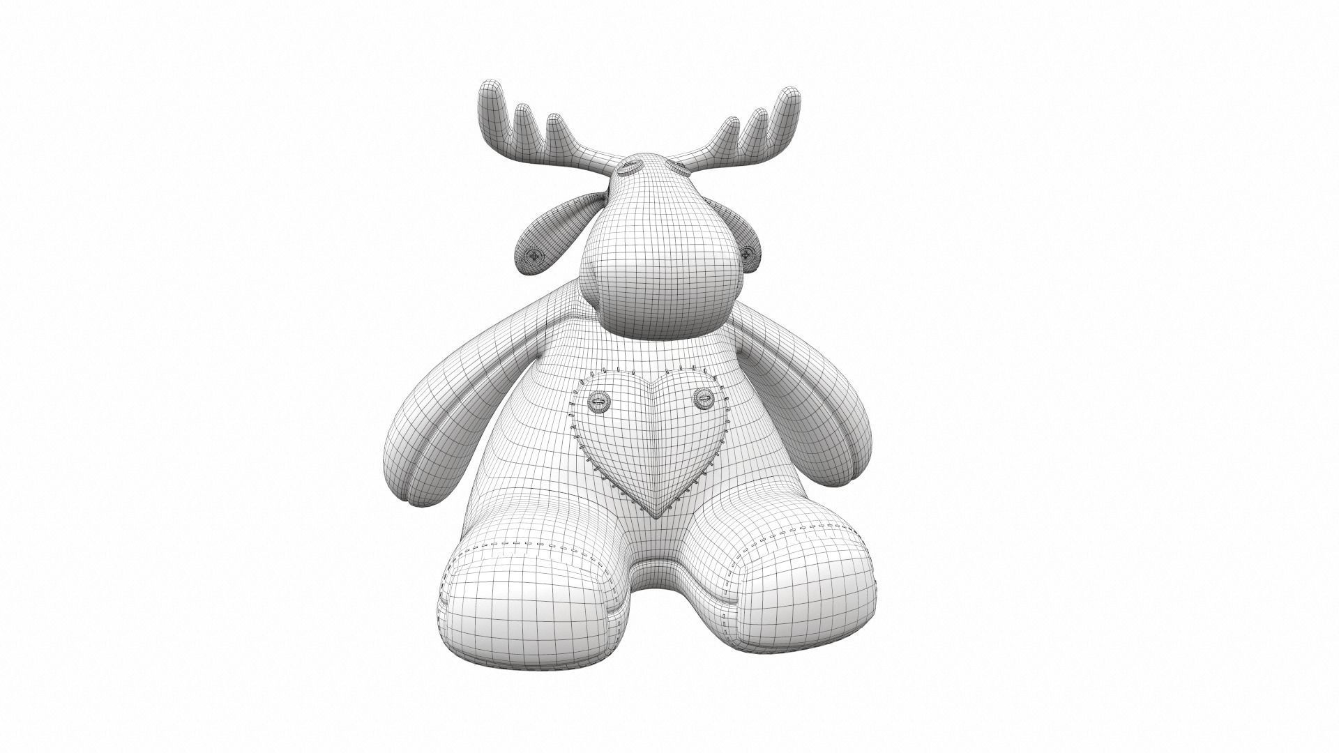Plush toy elk 3D model_6