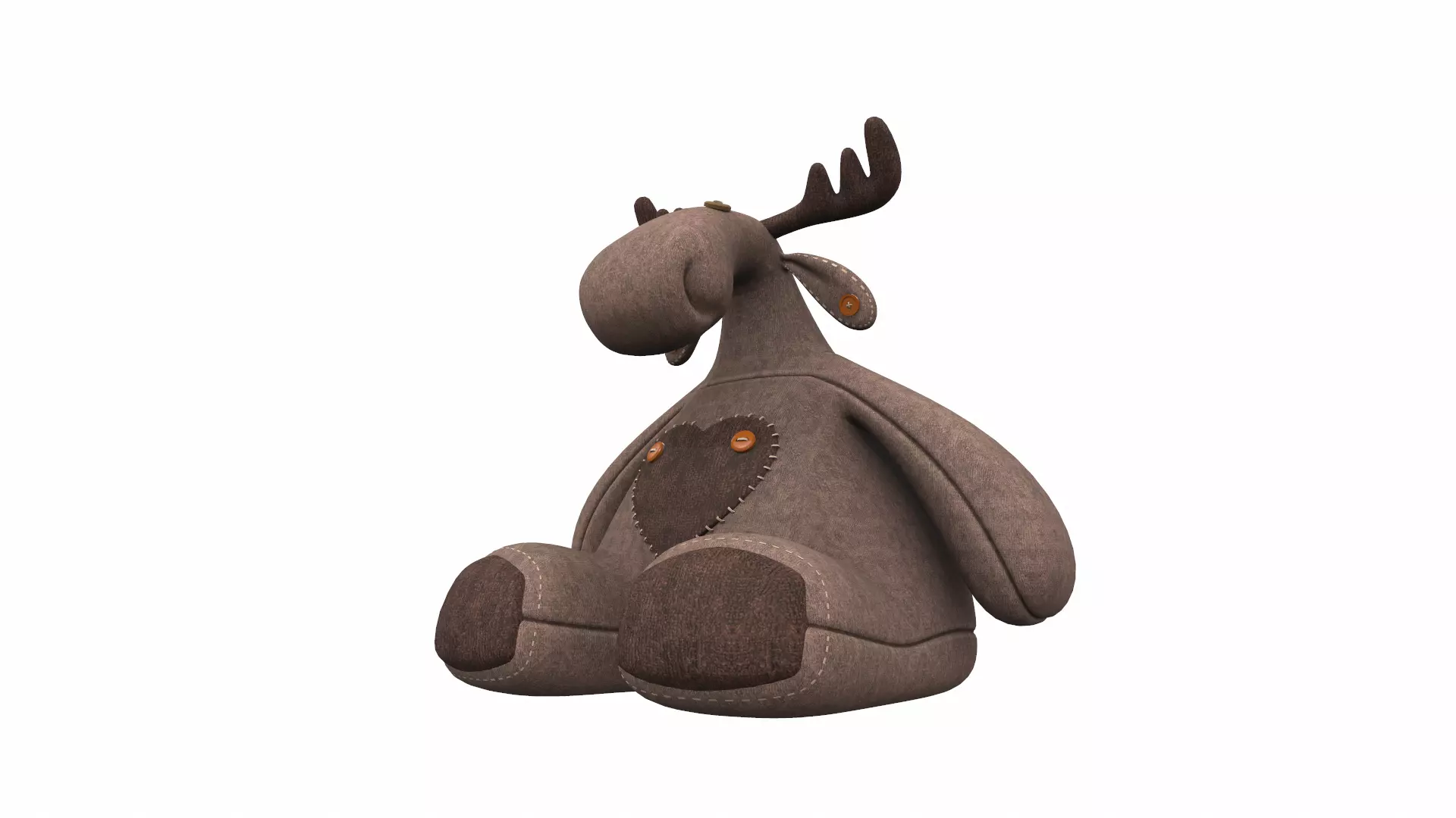 Plush toy elk 3D model_0