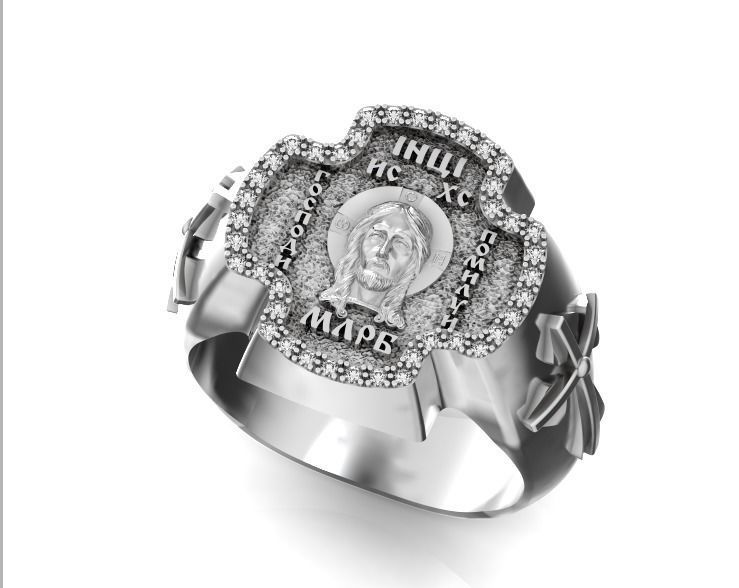 ring cross with the face of jesus  751 3D print model_19