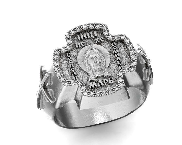 ring cross with the face of jesus  751 3D print model_26