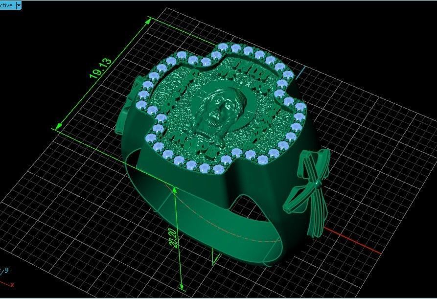 ring cross with the face of jesus  751 3D print model_35