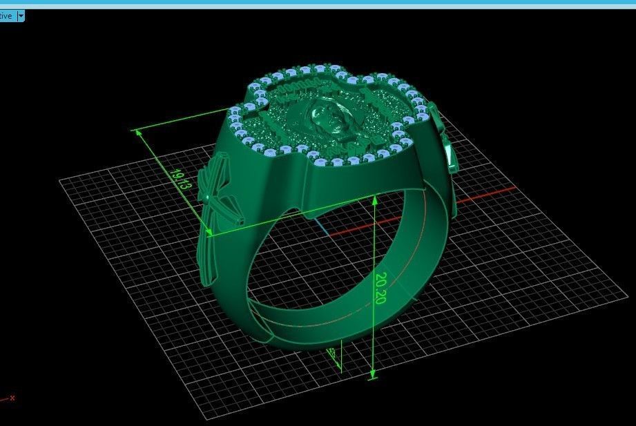 ring cross with the face of jesus  751 3D print model_8