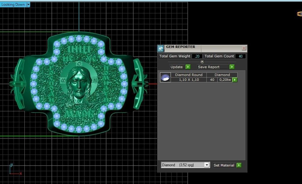 ring cross with the face of jesus  751 3D print model_5