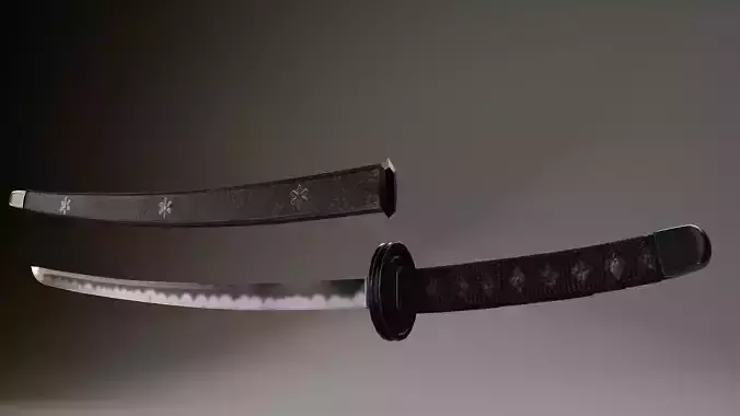 Japanese Katana Sword Low-poly 3D model Japanese Katana Sword Low-poly 3D model