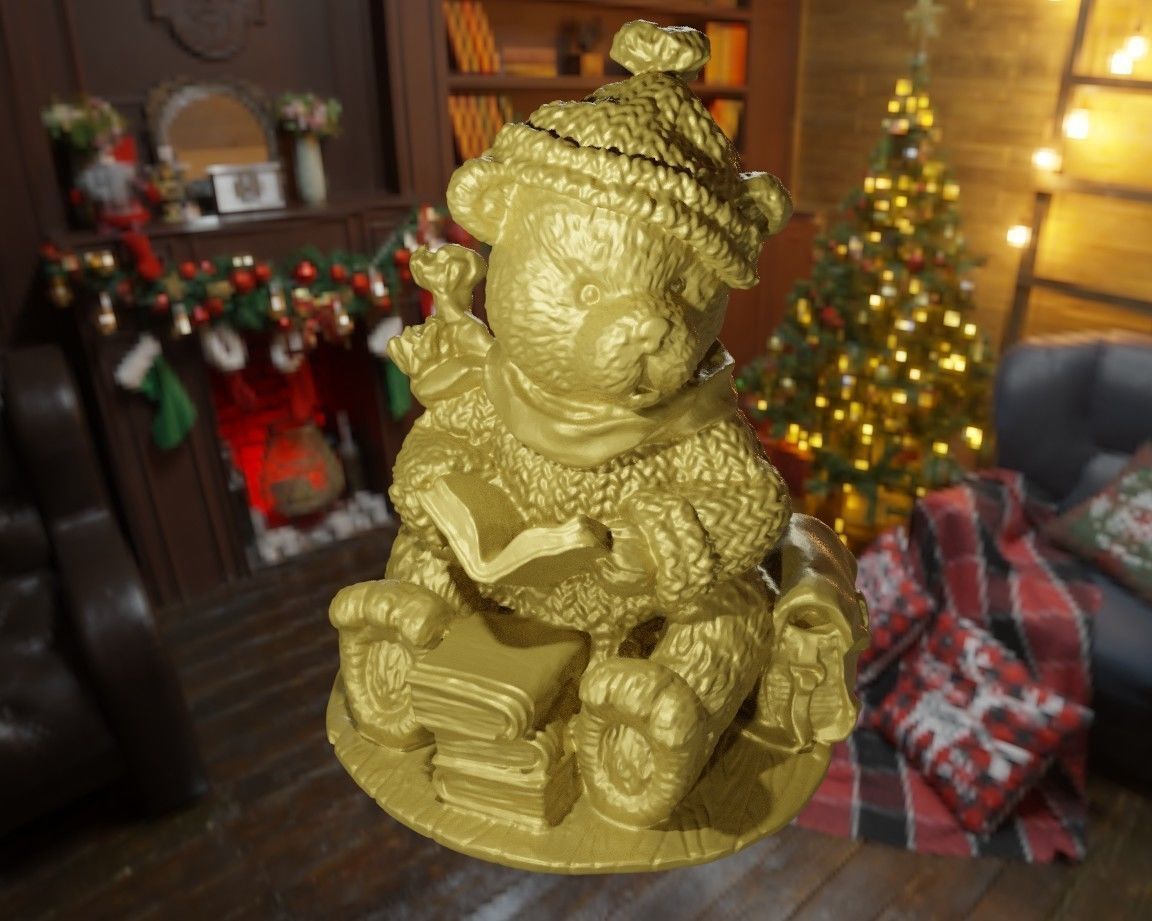 Christmas teddy bear book 3D print model_4