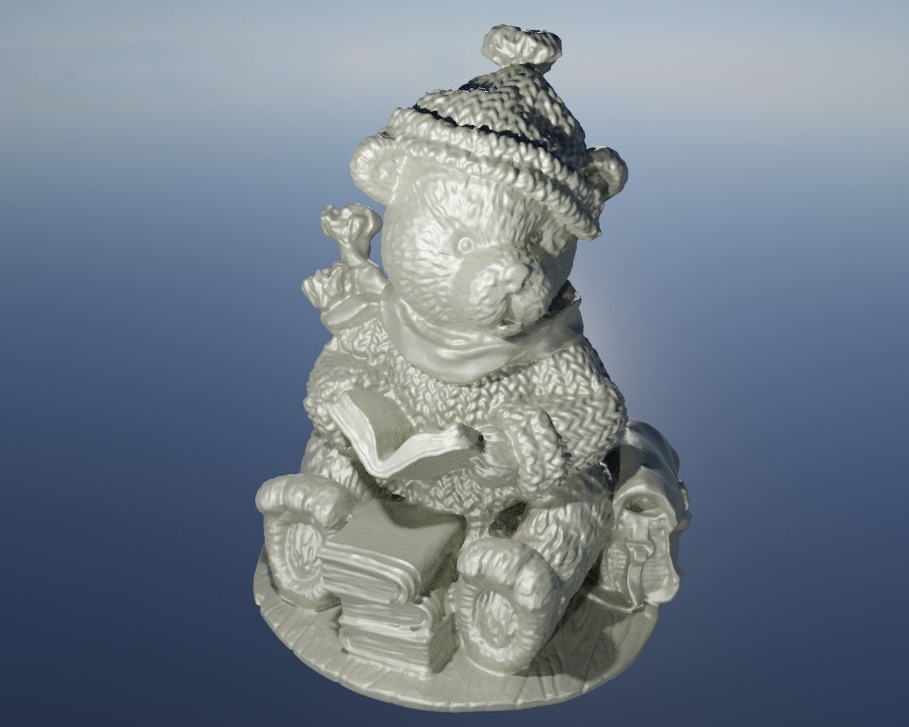 Christmas teddy bear book 3D print model_1