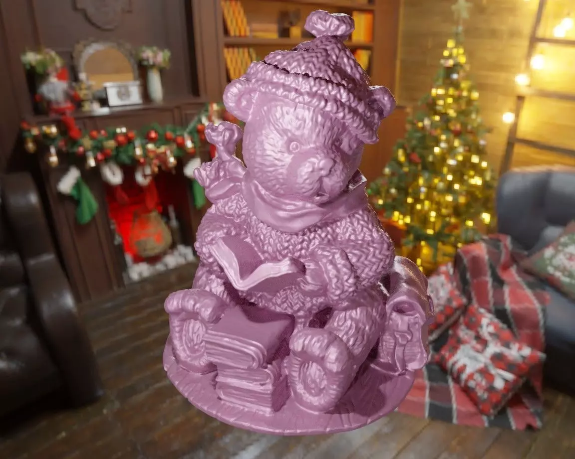 Christmas teddy bear book 3D print model_0