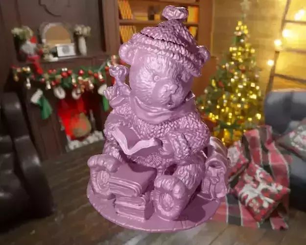 Christmas teddy bear book 3D print model Christmas teddy bear book 3D print model