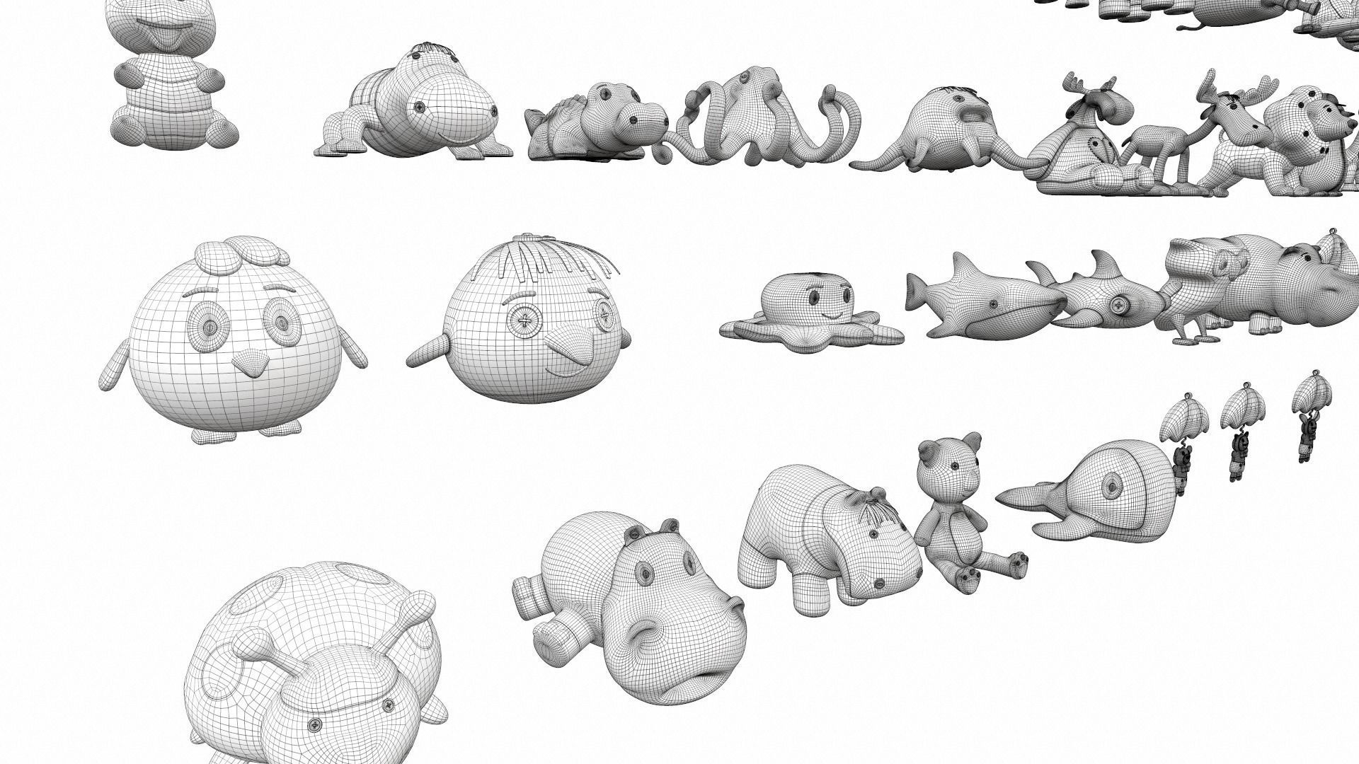 Plush toy collection pack part 1 3D model_17