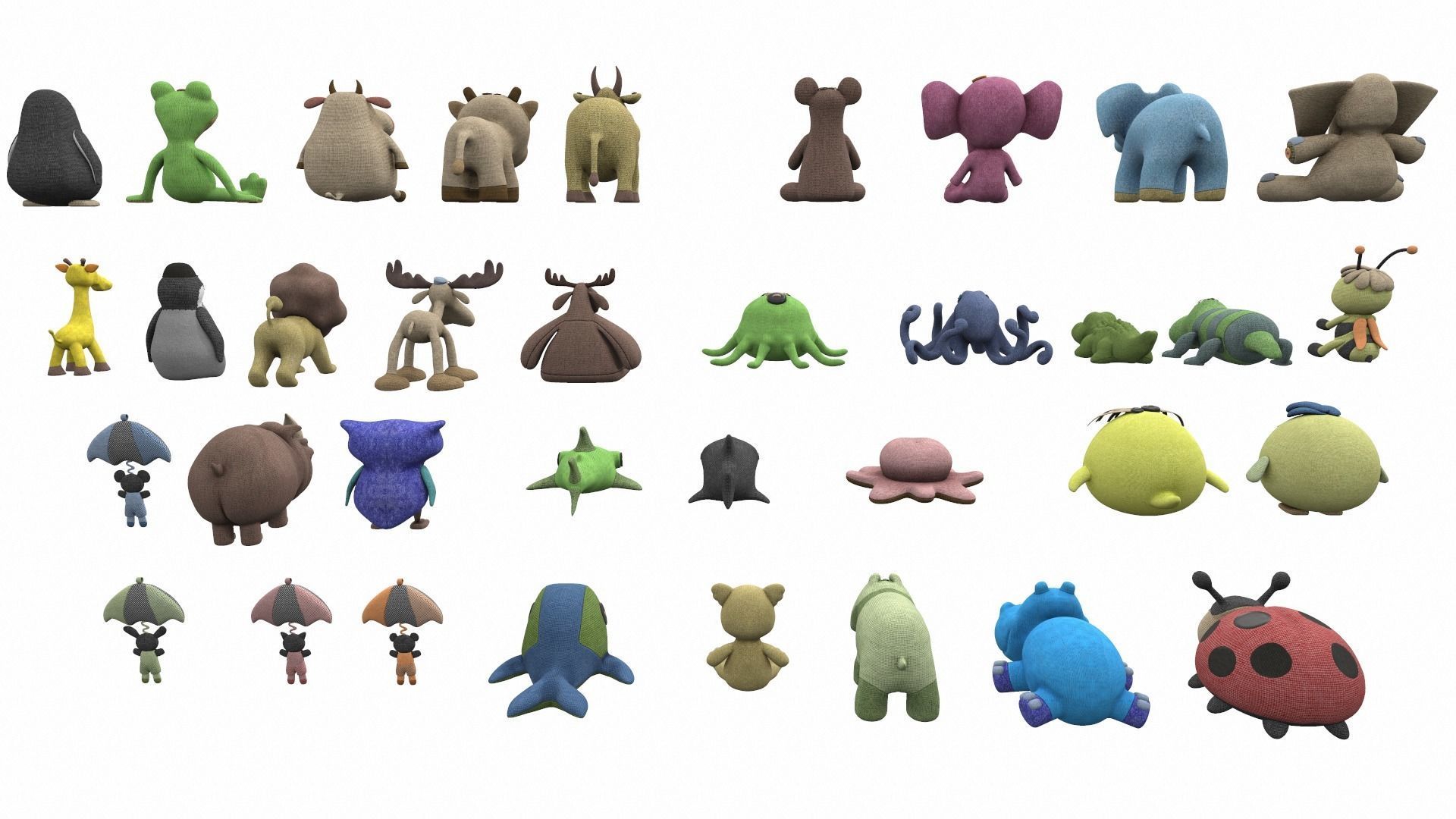 Plush toy collection pack part 1 3D model_7