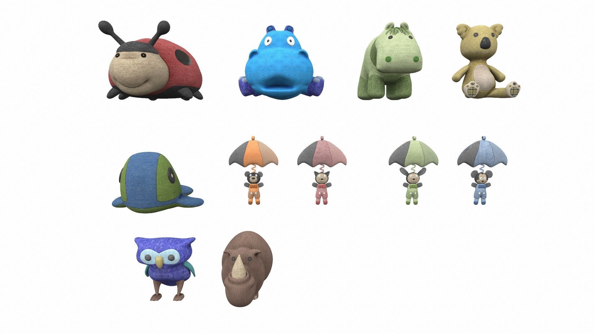 Plush toy collection pack part 1 3D model_5
