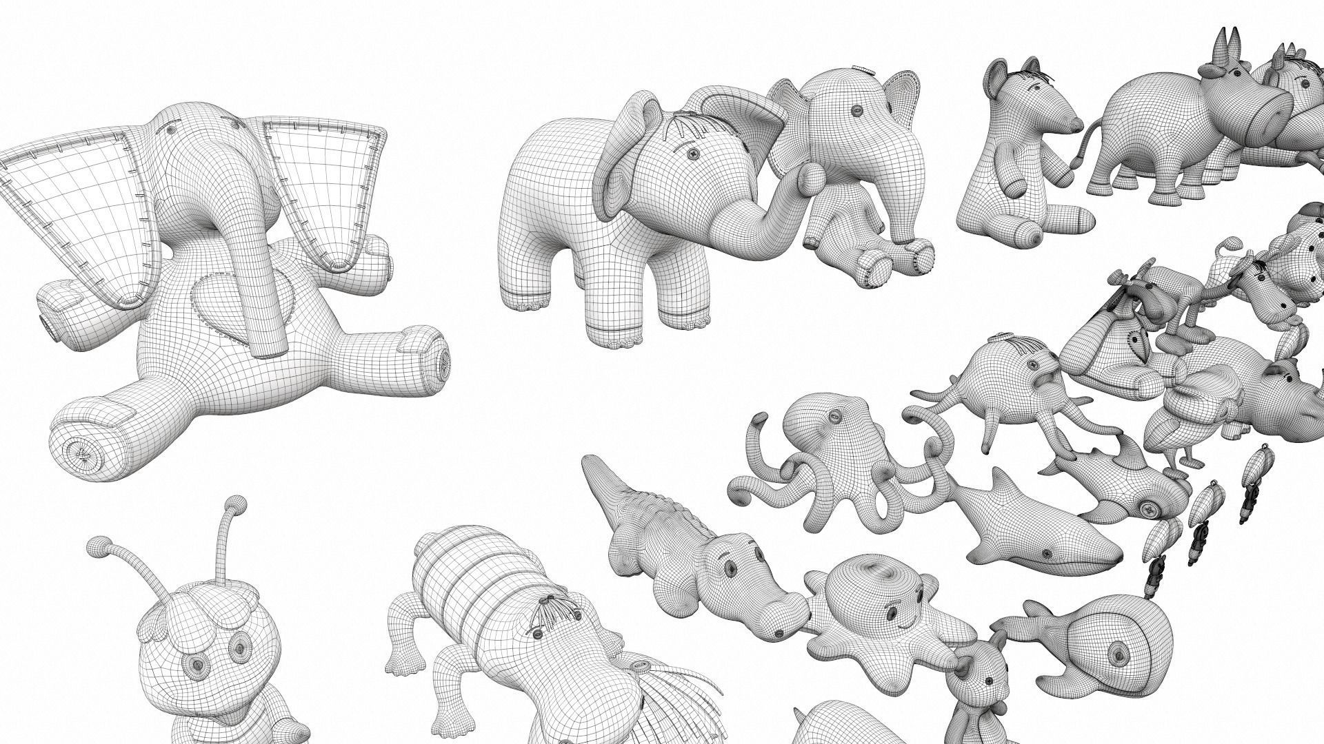 Plush toy collection pack part 1 3D model_16