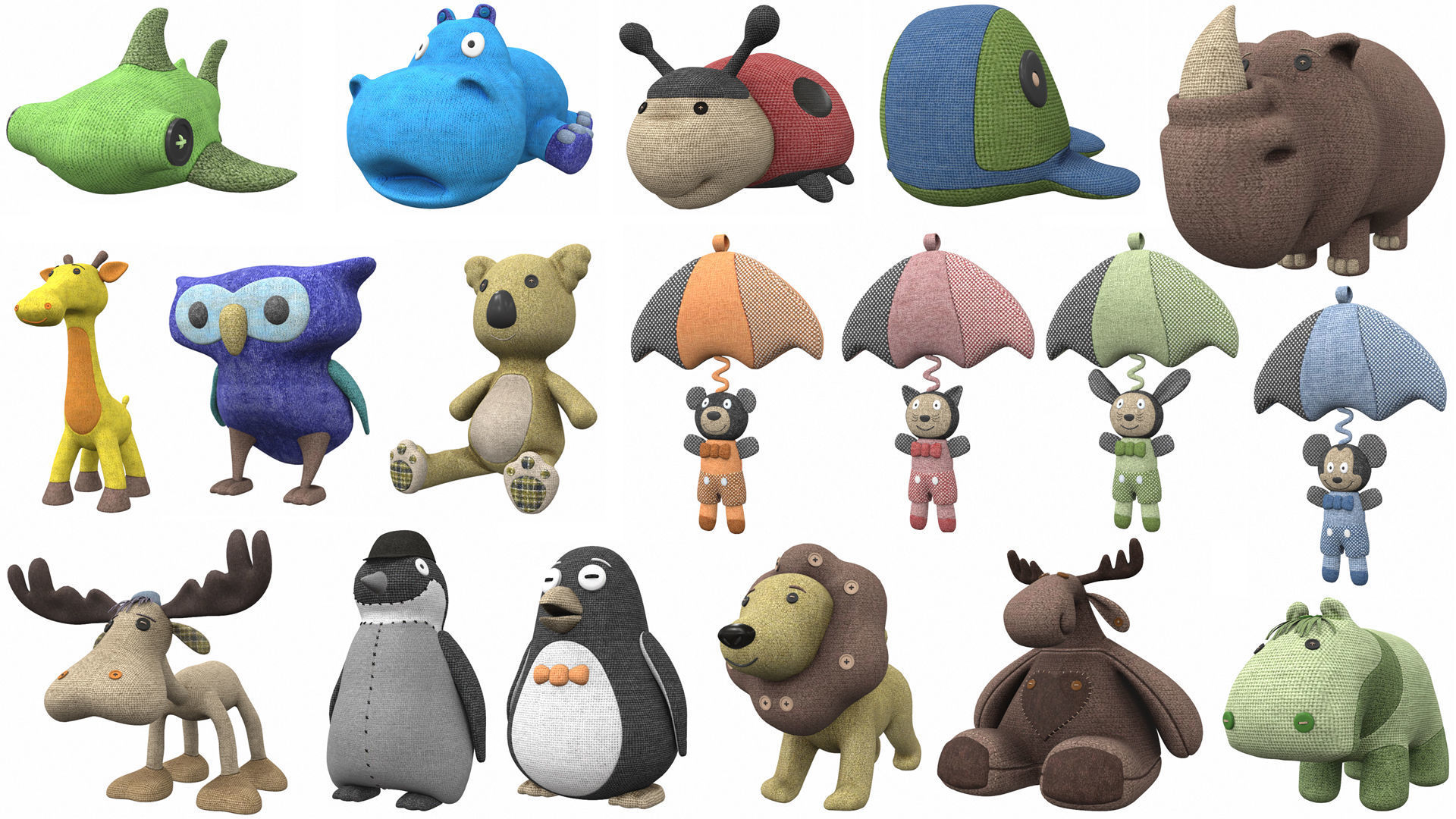 Plush toy collection pack part 1 3D model_2