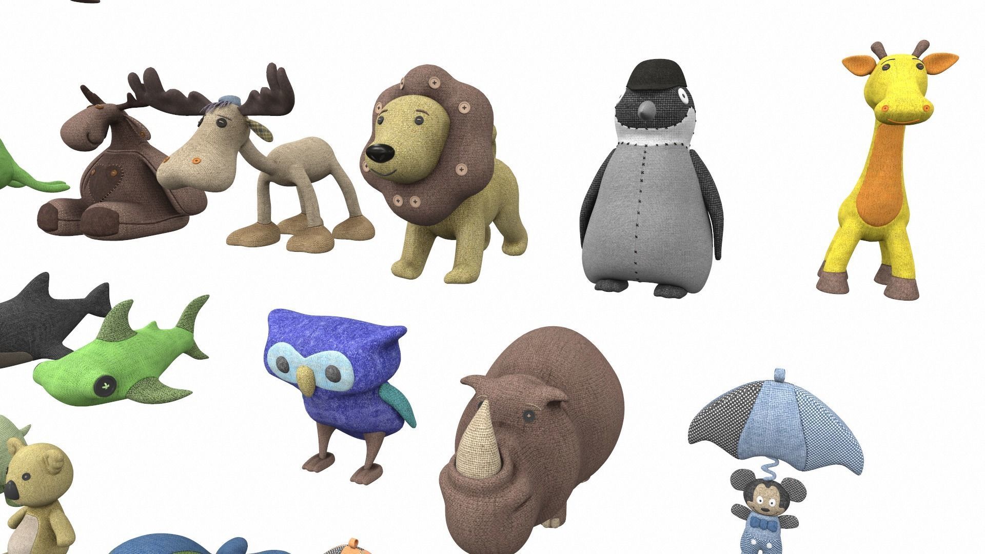 Plush toy collection pack part 1 3D model_11