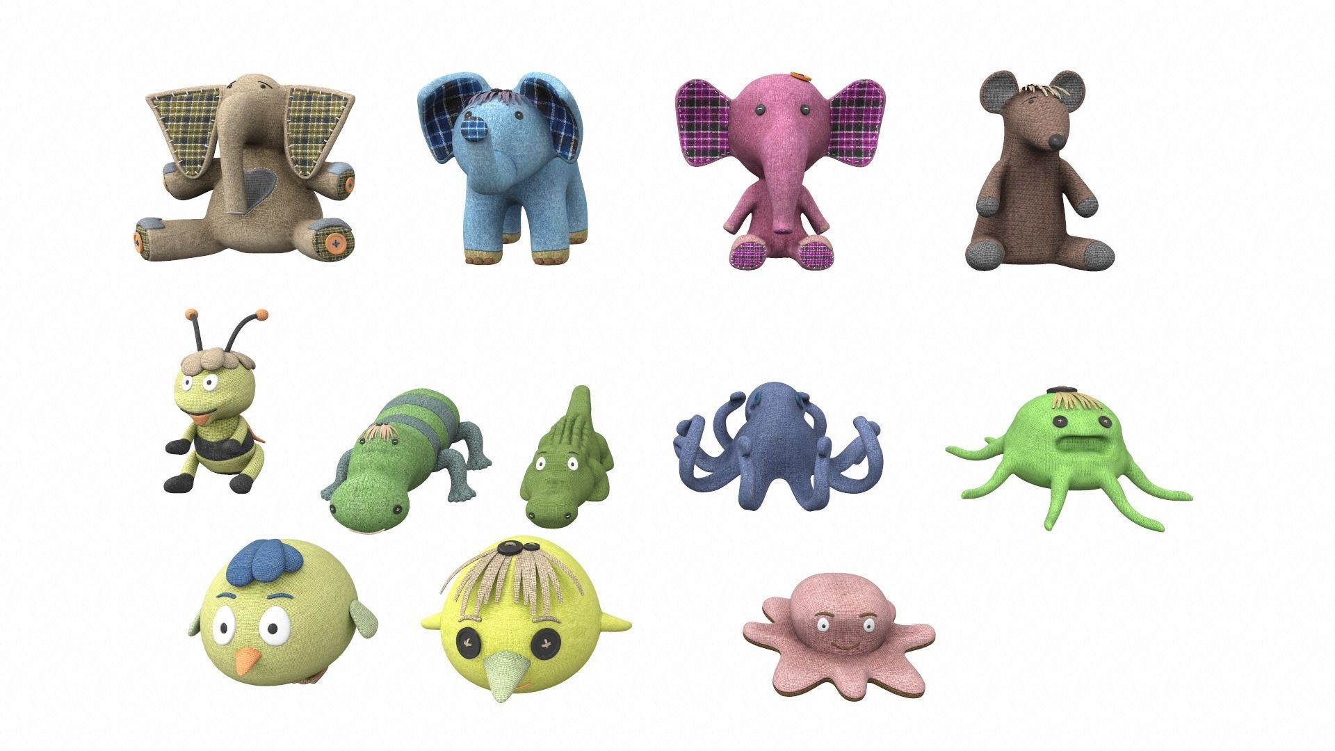 Plush toy collection pack part 1 3D model_3